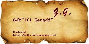 Gálfi Gergő névjegykártya